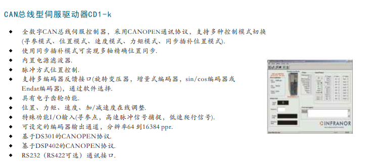 全數(shù)字CAN總線型伺服驅(qū)動(dòng)器 CD1k